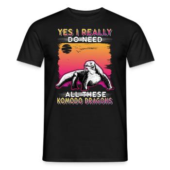 Dragon de Komodo Moniteur de dragon de Komodo Dragon de Komodo Dragon de Komodo - T-shirt homme - noir - Devant - AI Model Male 178 light (178cm)