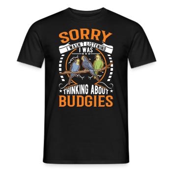 Budgerigar Gift Welli cockatiel - Men's T-Shirt - black - Front - AI Model Male 178 light (178cm)