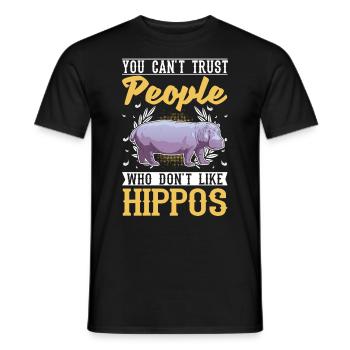 Amateur d’hippopotames Hippo Hippo - T-shirt homme - noir - Devant - AI Model Male 178 light (178cm)