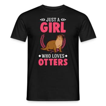 Otter Girl Otter Sea Otter - Men's T-Shirt - black - Front - AI Model Male 178 light (178cm)