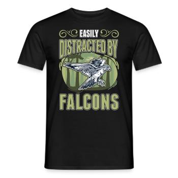 Facilement distrait par les faucons Falkenzüchter Falkner - T-shirt homme - noir - Devant - AI Model Male 178 light (178cm)