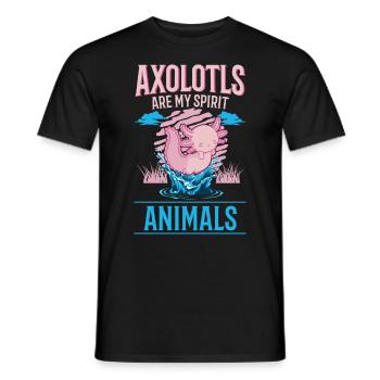 Axolotl Spirit Animal Tailed Amphibian - T-shirt homme - noir - Devant - AI Model Male 178 light (178cm)