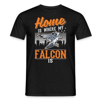 Zuhause ist wo meine Falke ist Turmfalke Falkner - Männer T-Shirt - Schwarz - Vorne - AI Model Male 178 light (178cm)