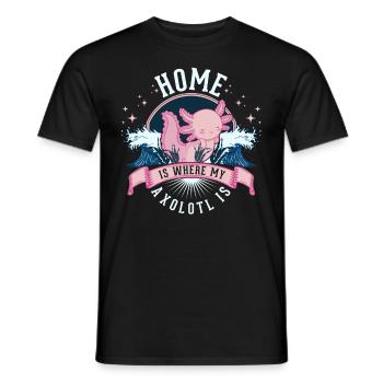 La maison est l’endroit où mon axolotl est la salamandre à queue - T-shirt homme - noir - Devant - AI Model Male 178 light (178cm)