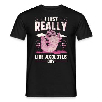 J’aime beaucoup la salamandre à queue d’Axolotl - T-shirt homme - noir - Devant - AI Model Male 178 light (178cm)