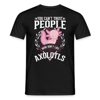 Axolotl Gift Tail Amphibian Axolotl - Men's T-Shirt - black - Front - AI Model Male 178 light (178cm)