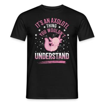 Axolotl Queue Cadeau Amphibien Axolotl - T-shirt homme - noir - Devant - AI Model Male 178 light (178cm)