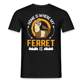 Zuhause ist wo mein Frettchen ist - Männer T-Shirt - Schwarz - Vorne - AI Model Male 178 light (178cm)