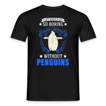 Pinguin Penguin Kaiserpinguin Gelbaugenpinguin - Männer T-Shirt - Schwarz - Vorne - AI Model Male 178 light (178cm)