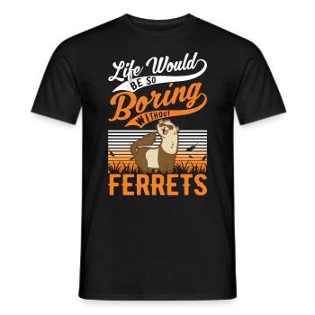 Ferret lover Ferret Gift - Men's T-Shirt - black - Front - AI Model Male 178 light (178cm)