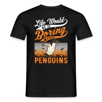 Pinguin Penguin Kaiserpinguin Gelbaugenpinguin - Männer T-Shirt - Schwarz - Vorne - AI Model Male 178 light (178cm)