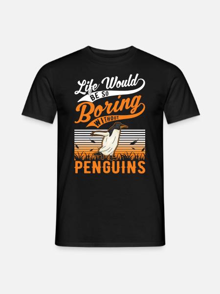 Pinguin Penguin Kaiserpinguin Gelbaugenpinguin - Männer T-Shirt - Schwarz