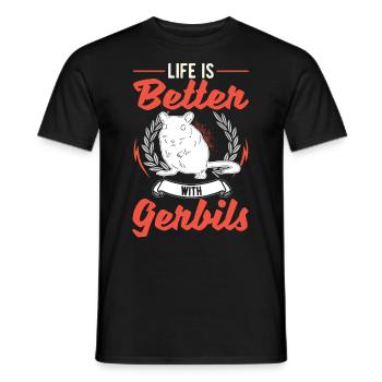 La vie est meilleure avec la gerbille de Gerbil - T-shirt homme - noir - Devant - AI Model Male 178 light (178cm)
