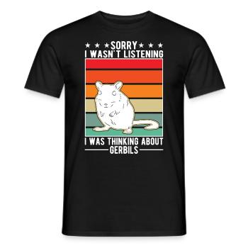 Gerbille Cadeau Rat de course mongol Gerbille - T-shirt homme - noir - Devant - AI Model Male 178 light (178cm)