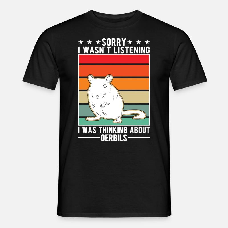 Gerbil Gave Mongolsk Racing Rat Gerbil - Mænd T-shirt - sort