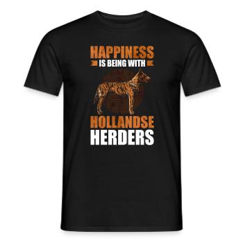 Hollandse Herder Glück Hollandse Herdershond - Men's T-Shirt - black - Front - AI Model Male 178 light (178cm)