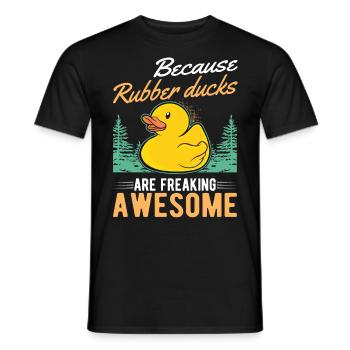 Because Rubber Ducks are freaking awesome - Men's T-Shirt - black - Front - AI Model Male 178 light (178cm)