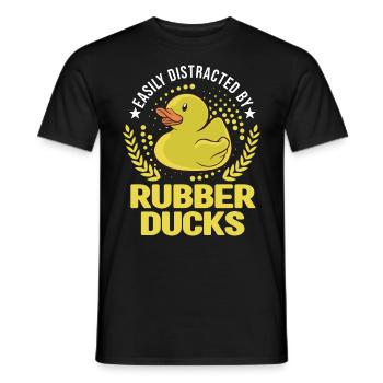 Facilement distrait par Rubber Ducks Rubber Duck - T-shirt homme - noir - Devant - AI Model Male 178 light (178cm)