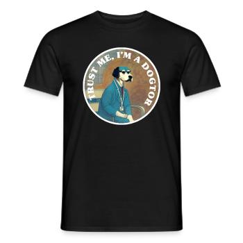 Trust Me I Am A Dogtor Funny Dog Doctor - Men's T-Shirt - black - Front - AI Model Male 178 light (178cm)