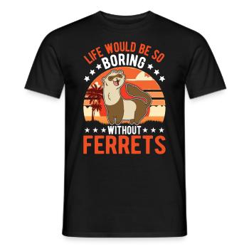 Ferret lover Ferret Gift - Men's T-Shirt - black - Front - AI Model Male 178 light (178cm)