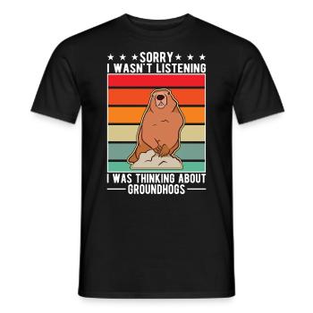 Murmeltier Groundhog Day Waldmurmeltier - Männer T-Shirt - Schwarz - Vorne - AI Model Male 178 light (178cm)