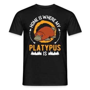 Platypus at home Platypus - Men's T-Shirt - black - Front - AI Model Male 178 light (178cm)