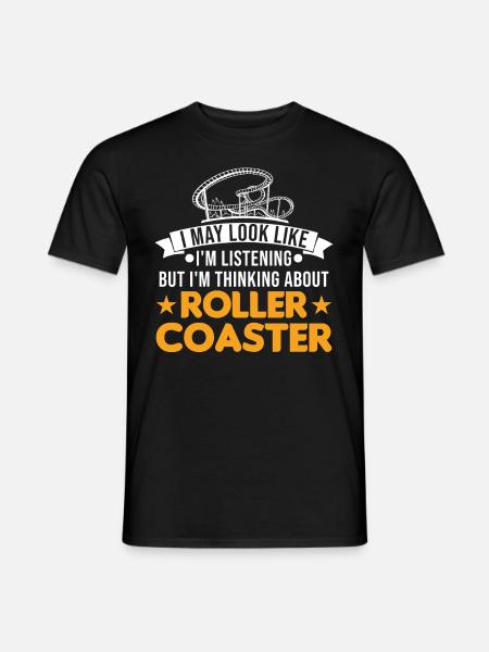 Achterbahn Achterbahnfahrt Vergnügungspark - Männer T-Shirt - Schwarz
