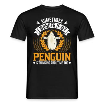 Pinguin Penguin Kaiserpinguin Gelbaugenpinguin - Männer T-Shirt - Schwarz - Vorne - AI Model Male 178 light (178cm)