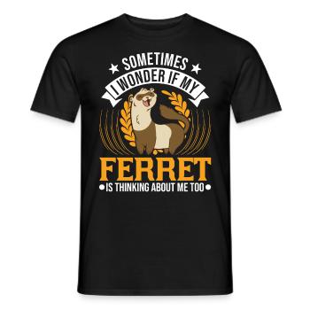 Amoureux du furet Cadeau furet - T-shirt homme - noir - Devant - AI Model Male 178 light (178cm)