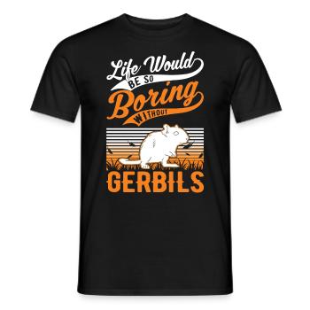 Gerbille Cadeau Rat de course mongol Gerbille - T-shirt homme - noir - Devant - AI Model Male 178 light (178cm)