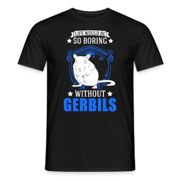 Gerbil Geschenk Mongolische Rennratte Rennmaus - Männer T-Shirt - Schwarz - Vorne - AI Model Male 178 light (178cm)