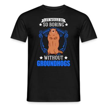 Murmeltier Groundhog Day Waldmurmeltier - Männer T-Shirt - Schwarz - Vorne - AI Model Male 178 light (178cm)
