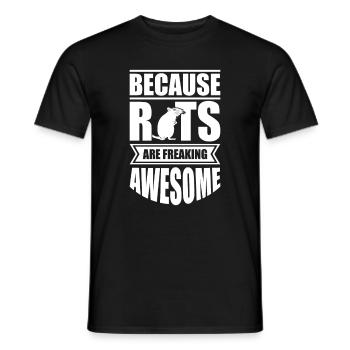 Because Rats are freaking awesome Ratte - Männer T-Shirt - Schwarz - Vorne - AI Model Male 178 light (178cm)