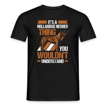 Hollandse Herder Holländischer Schäferhund - Männer T-Shirt - Schwarz - Vorne - AI Model Male 178 light (178cm)