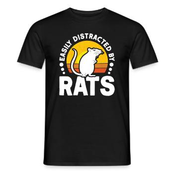 Easily distracted by Rats Ratte Hausratte - Männer T-Shirt - Schwarz - Vorne - AI Model Male 178 light (178cm)