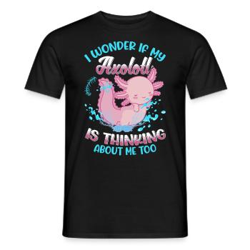 Axolotl Queue Cadeau Amphibien Axolotl - T-shirt homme - noir - Devant - AI Model Male 178 light (178cm)