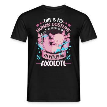 Axolotl Costume Humain Halloween Axolotl - T-shirt homme - noir - Devant - AI Model Male 178 light (178cm)