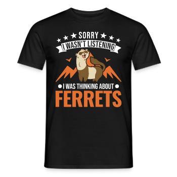 Ferret lover Ferret Gift - Men's T-Shirt - black - Front - AI Model Male 178 light (178cm)