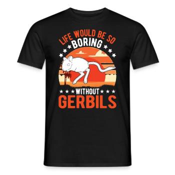 Gerbille Cadeau Rat de course mongol Gerbille - T-shirt homme - noir - Devant - AI Model Male 178 light (178cm)