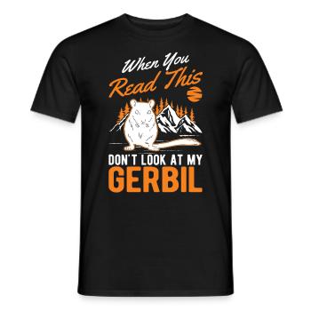 Gerbille Cadeau Rat de course mongol Gerbille - T-shirt homme - noir - Devant - AI Model Male 178 light (178cm)