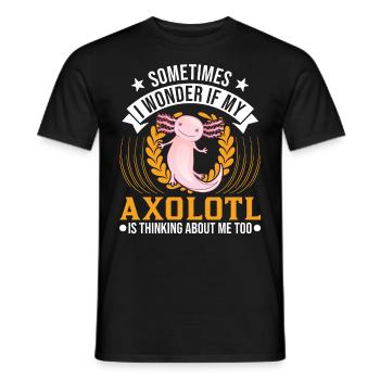 Axolotl Queue Cadeau Amphibien Axolotl - T-shirt homme - noir - Devant - AI Model Male 178 light (178cm)