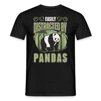 Easily distracted by Pandas - Männer T-Shirt - Schwarz - Vorne - AI Model Male 178 light (178cm)