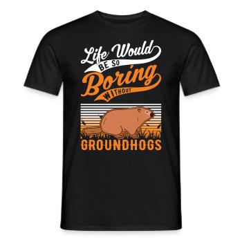Murmeltier Groundhog Day Waldmurmeltier - Männer T-Shirt - Schwarz - Vorne - AI Model Male 178 light (178cm)