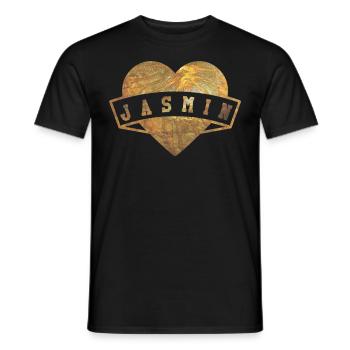 Jasmine Hearts Gold - Men's T-Shirt - black - Front - AI Model Male 178 light (178cm)