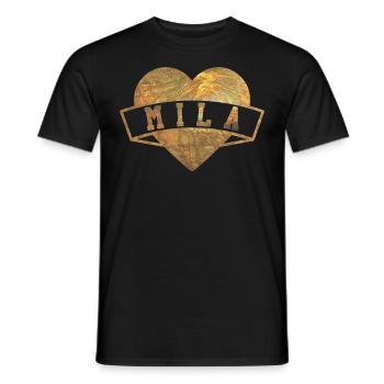 Mila Herzen Gold - Männer T-Shirt - Schwarz - Vorne - AI Model Male 178 light (178cm)
