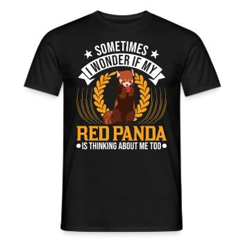 Red Panda Cadeau Chat Ours Panda Rouge - T-shirt homme - noir - Devant - AI Model Male 178 light (178cm)