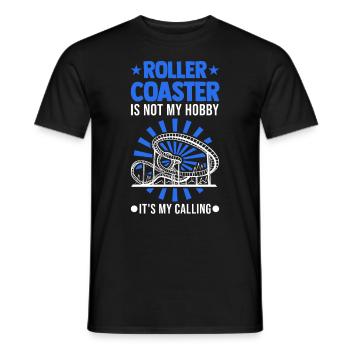 Roller Coaster HobbyParc d’attractions Roller Coaster Ride - T-shirt homme - noir - Devant - AI Model Male 178 light (178cm)