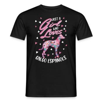 Galgo Espanol Girl Spanish Greyhound Galgo - Men's T-Shirt - black - Front - AI Model Male 178 light (178cm)