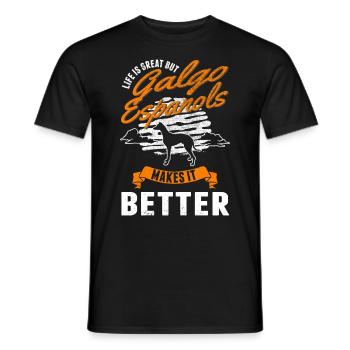 Galgo Espanol Spanish Greyhound Galgo - Men's T-Shirt - black - Front - AI Model Male 178 light (178cm)