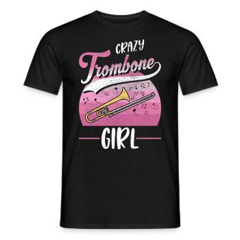 Crazy Trombone Girl Trombones Girl - T-shirt homme - noir - Devant - AI Model Male 178 light (178cm)